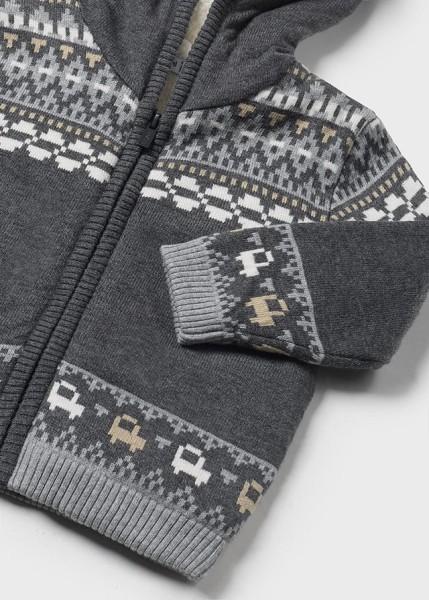 Ζακέτα πλεκτή φοδραρισμένη - ΓΚΡΙ 18M