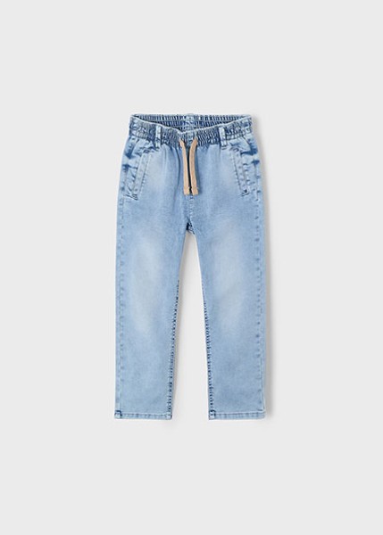 Παντελόνι soft denim jogger - ΧΛΩΡΙΩΜΕΝΟ 10Y
