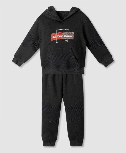 Σετ φόρμα φούτερ - ΜΑΥΡΟ 6Y