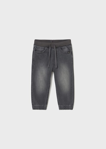 Παντελόνι soft denim jogger - ΓΚΡΙ 4Y