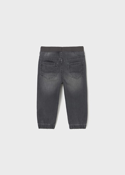 Παντελόνι soft denim jogger - ΓΚΡΙ 4Y