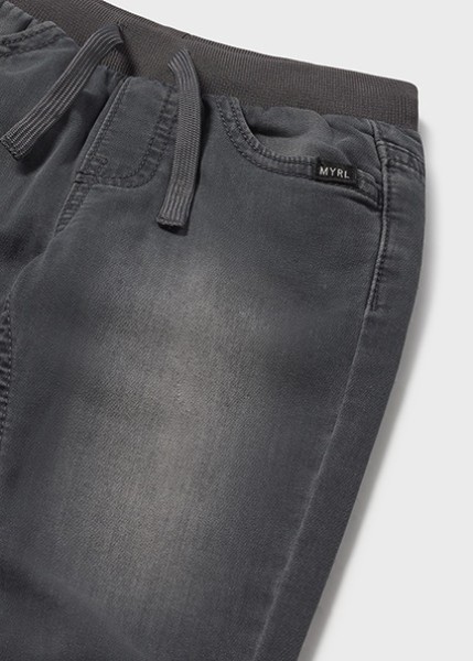Παντελόνι soft denim jogger - ΓΚΡΙ 4Y