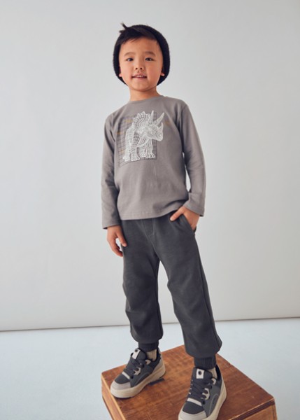 Μπλούζα μακρυμάνικη glow in the dark - ΓΚΡΙ 3Y