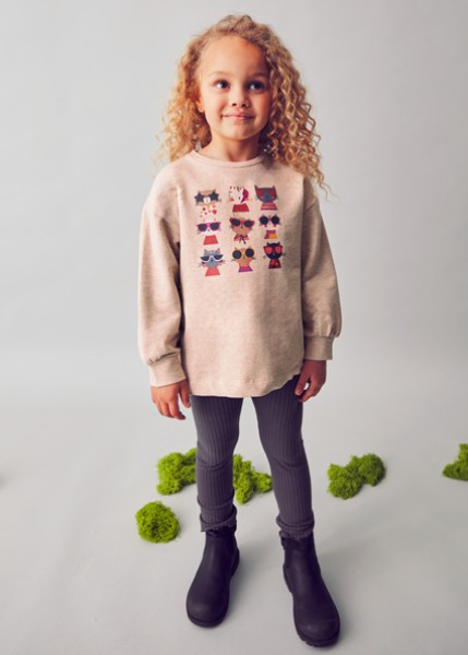 Σετ κολάν φούτερ διάτρητο - ΓΚΡΙ 4Y