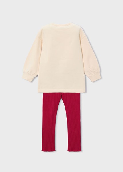 Σετ κολάν φούτερ διάτρητο - ΚΟΚΚΙΝΟ 4Y