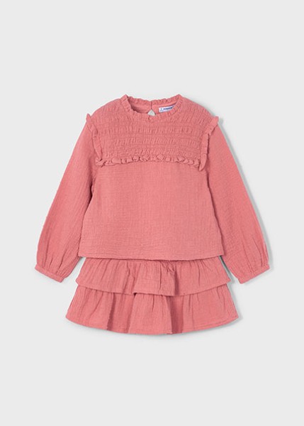 Σετ φούστα βαμβακερή πλουμετί - ΣΟΜΟΝ 4Y