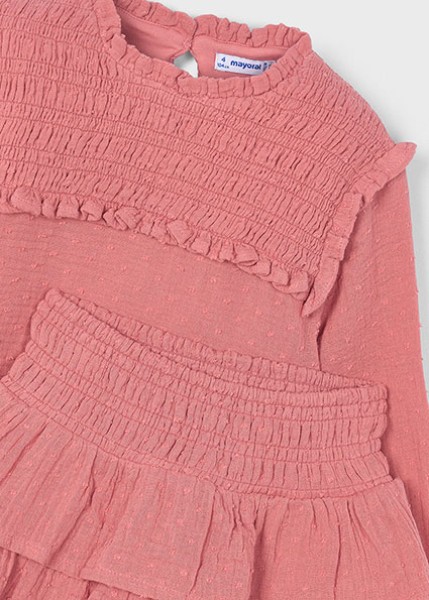 Σετ φούστα βαμβακερή πλουμετί - ΣΟΜΟΝ 4Y