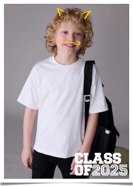 Μπλούζα κοντομάνικη print ανάγλυφο - ΚΡΕΜ 16Y