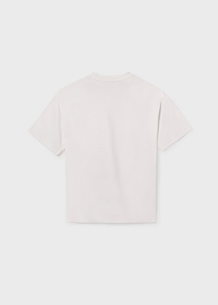 Μπλούζα κοντομάνικη print ανάγλυφο - ΚΡΕΜ 16Y