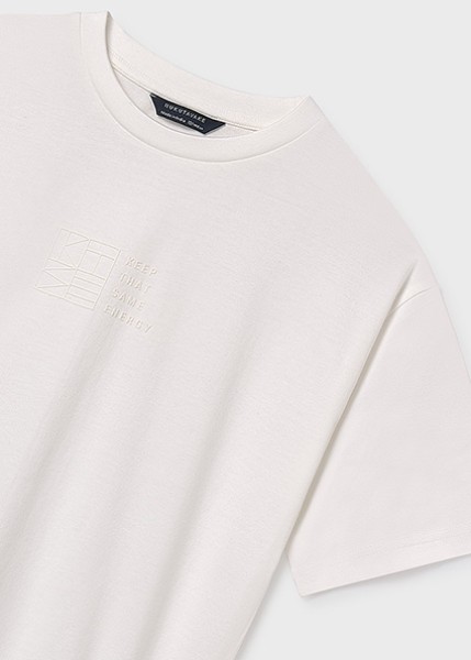 Μπλούζα κοντομάνικη print ανάγλυφο - ΚΡΕΜ 16Y