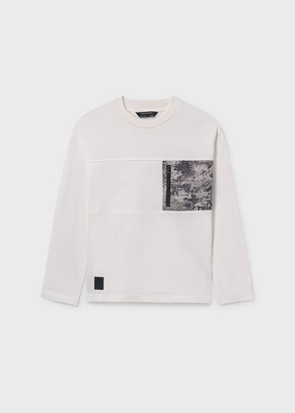 Μπλούζα μακρυμάνικη τσέπη - ΚΡΕΜ 18Y