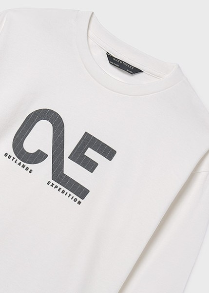 Μπλούζα μακρυμάνικη απλικέ - ΚΡΕΜ 10Y