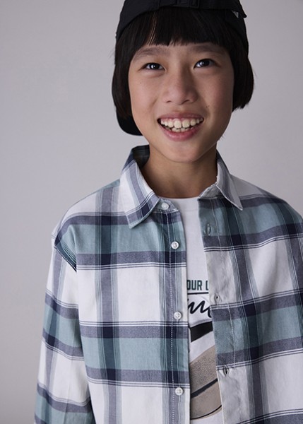 Πουκάμισο μακρυμάνικο καρό - ΠΡΑΣΙΝΟ 10Y