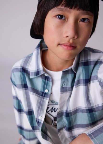 Πουκάμισο μακρυμάνικο καρό - ΠΡΑΣΙΝΟ 10Y