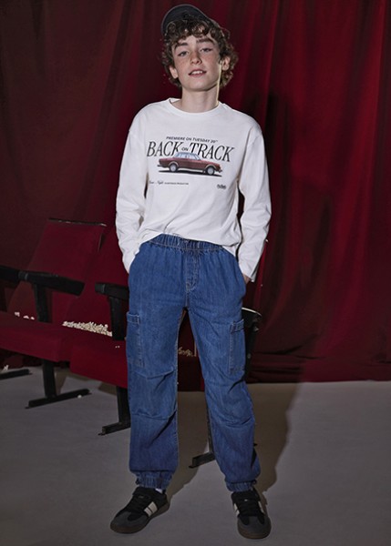 Παντελόνι denim cargo parachute - ΤΖΙΝ 16Y