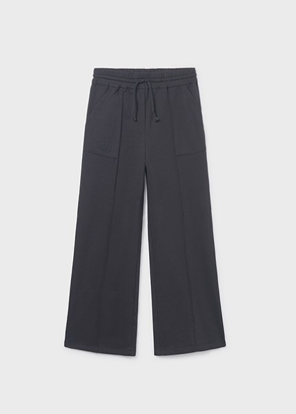 Παντελόνι μακρύ φούτερ wide leg - ΜΑΥΡΟ 16Y