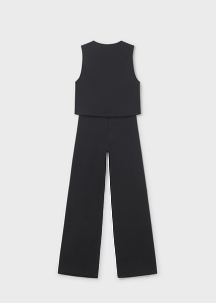 Σετ κολάν μακρύ γιλέκο - ΜΑΥΡΟ 18Y