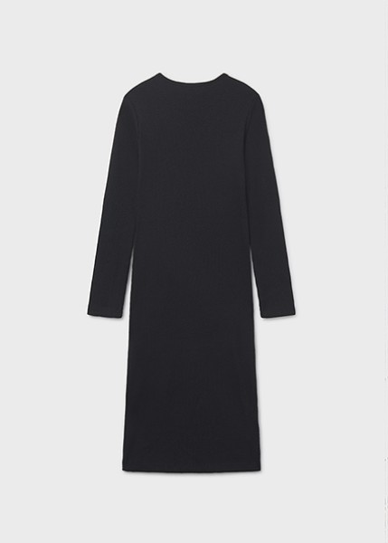 Φόρεμα midi κανάλε - ΜΑΥΡΟ 18Y