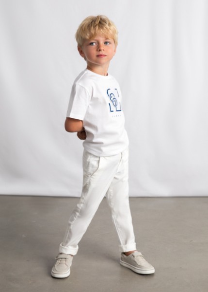 Παντελόνι chino καπαρτινέ βασικό - ΚΡΕΜ 8Y