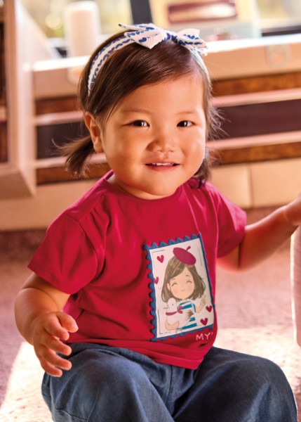 Μπλούζα κοντομάνικη με στέκα - ΚΟΚΚΙΝΟ 12M