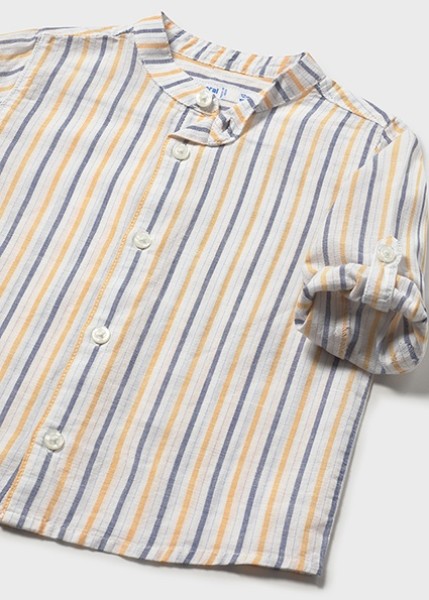 Πουκάμισο μακρυμάνικο λινό γιακάς μάο - ΡΟΔΑΚΙΝΙ 2Y