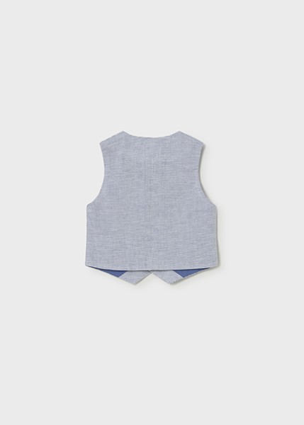 Γιλέκο  λινό suiting - ΜΠΛΕ 18M