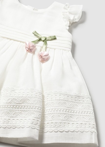 Φόρεμα δαντέλα γκιπούρ - ΕΚΡΟΥ 12M