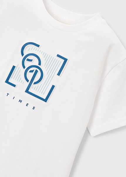 Μπλούζα κοντομάνικη ανάγλυφη - ΛΕΥΚΟ 4Y