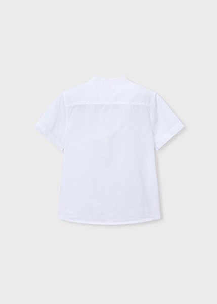 Πουκάμισο κοντομάνικο μαο λινό - ΛΕΥΚΟ 4Y