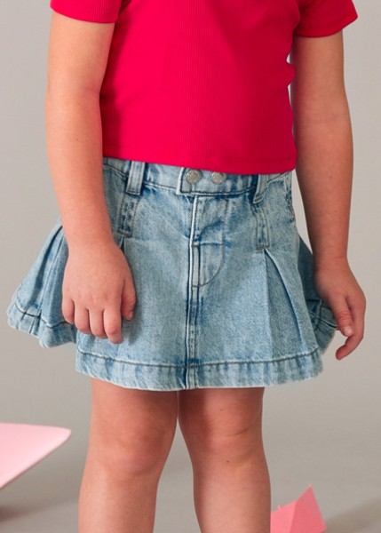 Φούστα denim φαρδιά - ΠΕΤΡΟΠΛΥΜΕΝΟ ΤΖΙΝ 4Y