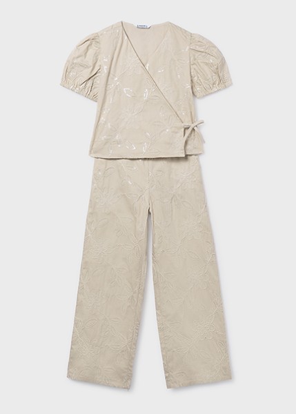 Σετ παντελόνι μακρύ κεντητό - ΜΠΕΖ 16Y