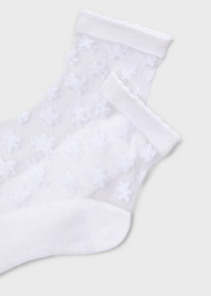 Καλτσάκι λουλούδια - ΛΕΥΚΟ 6Y