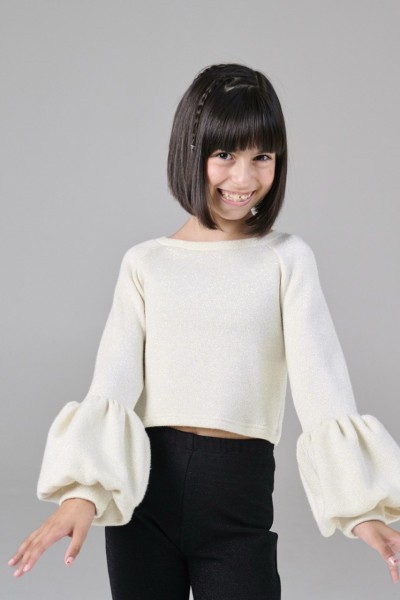 Μπλούζα λούρεξ - ΕΚΡΟΥ 10Y