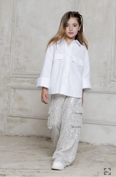 Πουκάμισο oversized εκρού - ΛΕΥΚΟ 7/8Y