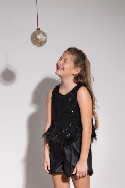 Σετ παγιέτα φτερά μαύρο - ΜΑΥΡΟ 11/12Y