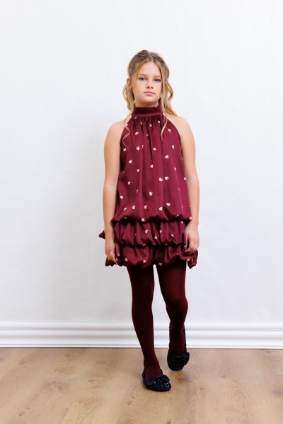 Φόρεμα καρδιά print - ΜΠΟΡΝΤΟ 5/6Y