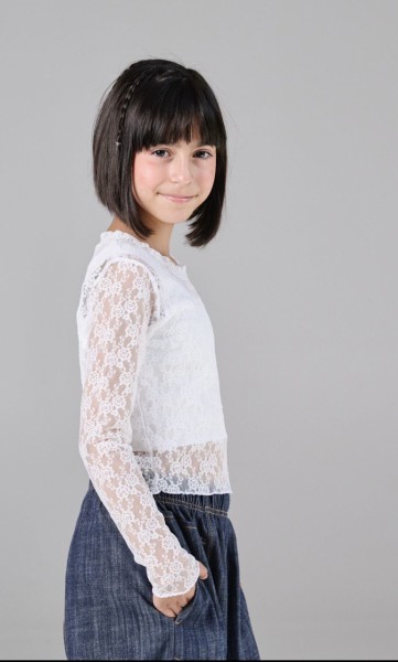 Μπλούζα δαντέλα με εσωτερικό φανελάκι - ΛΕΥΚΟ 10Y