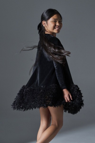 Φόρεμα βελούδο - ΜΑΥΡΟ 8Y