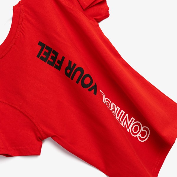 Σετ φούτερ τζιν βερμούδα - ΚΟΚΚΙΝΟ 16Y