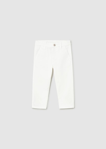 Παντελόνι chino καπαρτινέ βασικό - ΛΕΥΚΟ 3Y