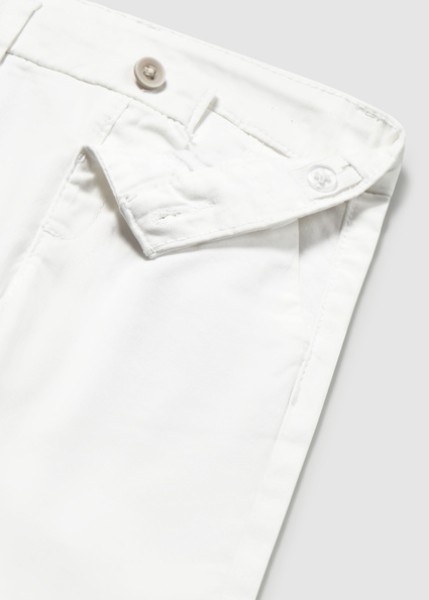 Παντελόνι chino καπαρτινέ βασικό - ΛΕΥΚΟ 3Y