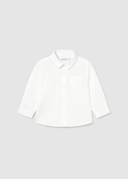 Πουκάμισο μακρυμάνικο λινό γιακάς - ΛΕΥΚΟ 12M