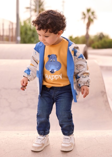 Παντελόνι soft denim jogger - ΤΖΙΝ ΣΚΟΥΡΟ 12M