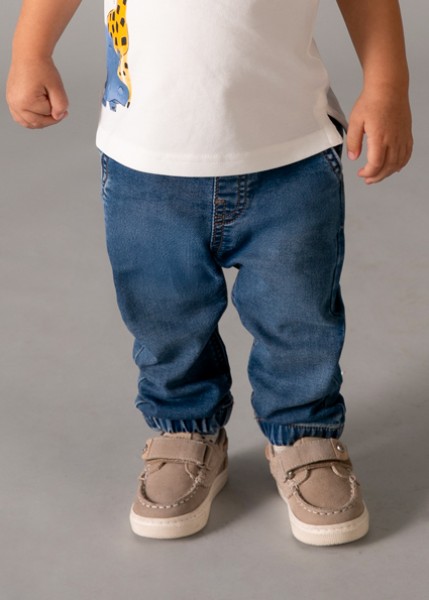 Παντελόνι soft denim jogger - ΤΖΙΝ ΣΚΟΥΡΟ 12M