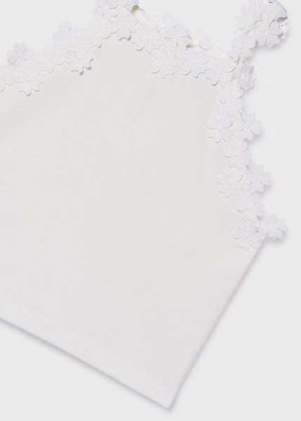 Μπλούζα τιράντες δαντέλα γκιπούρ - ΛΕΥΚΟ 16Y