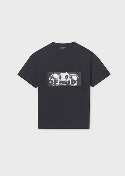 Μπλούζα κοντομάνικη στάμπα - ΜΑΥΡΟ 14Y