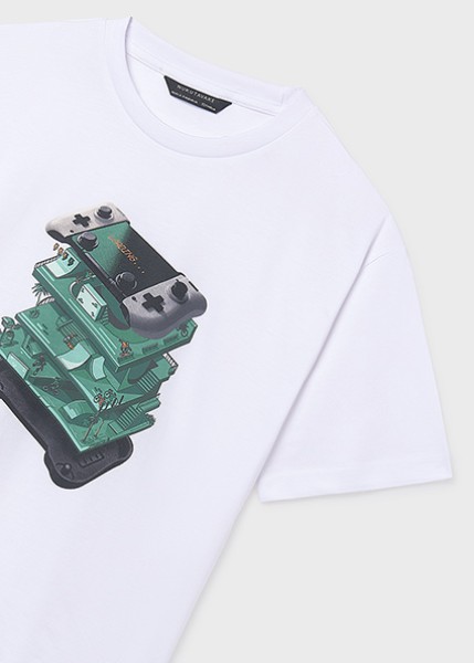 Μπλούζα κοντομάνικη στάμπα - ΛΕΥΚΟ 8Y