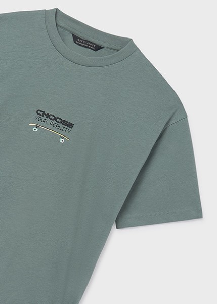 Μπλούζα κοντομάνικη πίσω στάμπα - ΠΡΑΣΙΝΟ 10Y