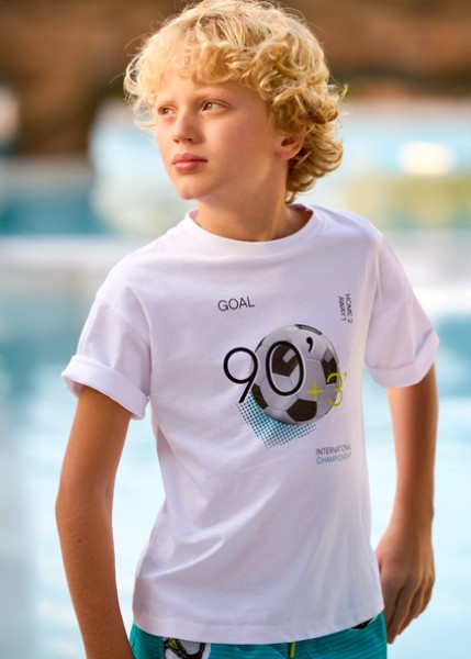 Μπλούζα κοντομάνικη πίσω στάμπα - ΛΕΥΚΟ 8Y