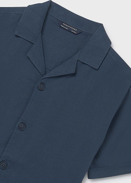 Πουκάμισο κοντομάνικο γιακάς - ΜΠΛΕ 14Y